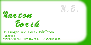 marton borik business card